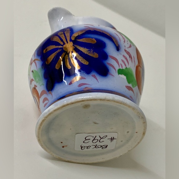 19th Century Antique Gaudy Welsh Ironstone Grape Pattern Miniature Pitcher Jug - Picture 13 of 16